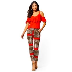 NEW YORK & COMPANY Audrey Slim-Leg Ankle Pant - Graphic Print , size 14